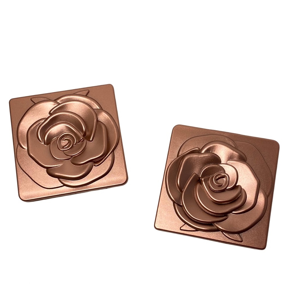 Rose Design Elegant Compact Square Travel Portable Folding Makeup Mirrors